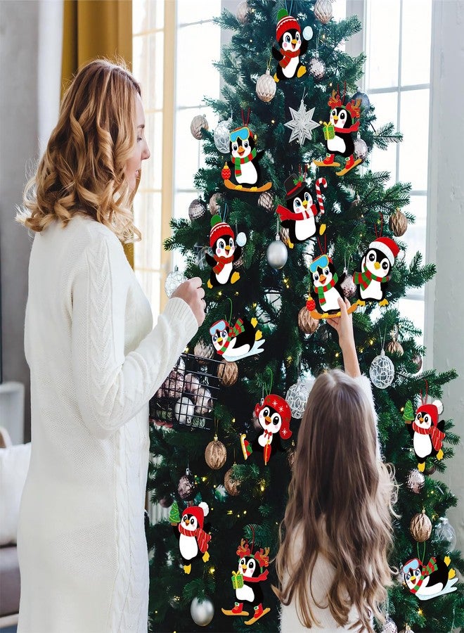 Moon Boat 40 Sets Christmas Crafts Penguin DIY Hanging Decorations Holiday Winter Craft Home Activities Party Favors - Image 5